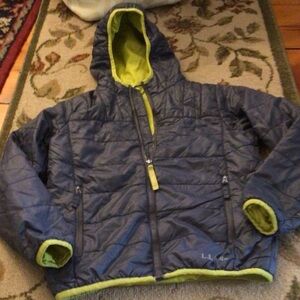 L.L. Bean Navy Jacket with Lime Trim